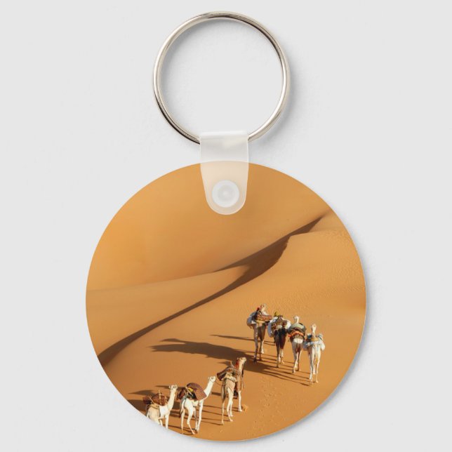 Deserts | Tuareg Walk with Camels Key Ring (Front)