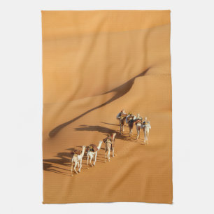 Deserts   Tuareg Walk with Camels Tea Towel
