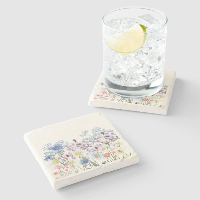 Desi Floral  Stone Coaster (Side)