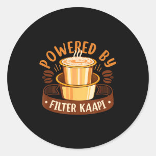 Desi Food Quotes _ Filter Kaa Lover _ Coffee Lover Classic Round Sticker