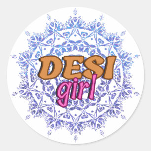 Desi Girl Chakra Swag Classic Round Sticker