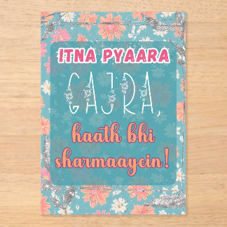 Desi Indian Pakistani Wedding Mehndi Food Sign Acrylic Invitations