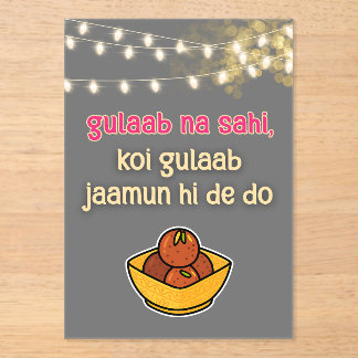Desi Indian Pakistani Wedding Mehndi Food Sign Acrylic Invitations
