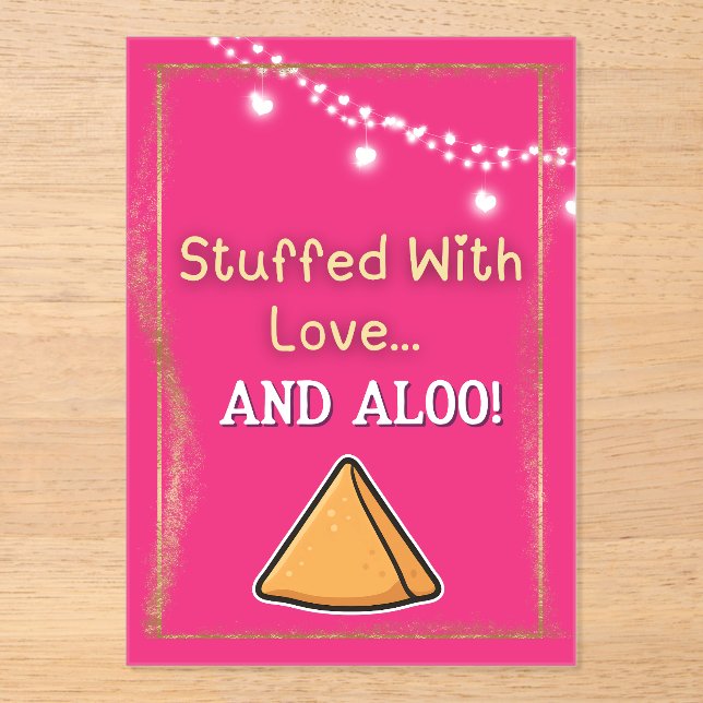 Desi Indian Pakistani Wedding Mehndi Food Sign Acrylic Invitations (Front)