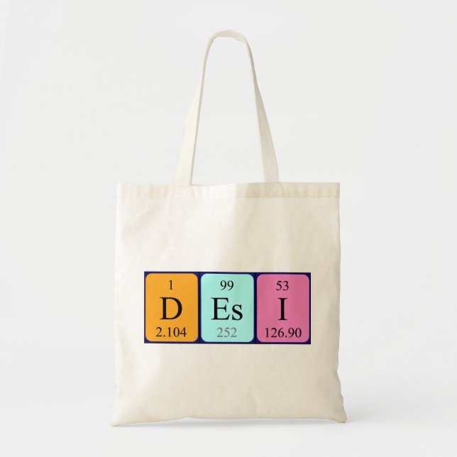 Desi periodic table name tote bag (Front)