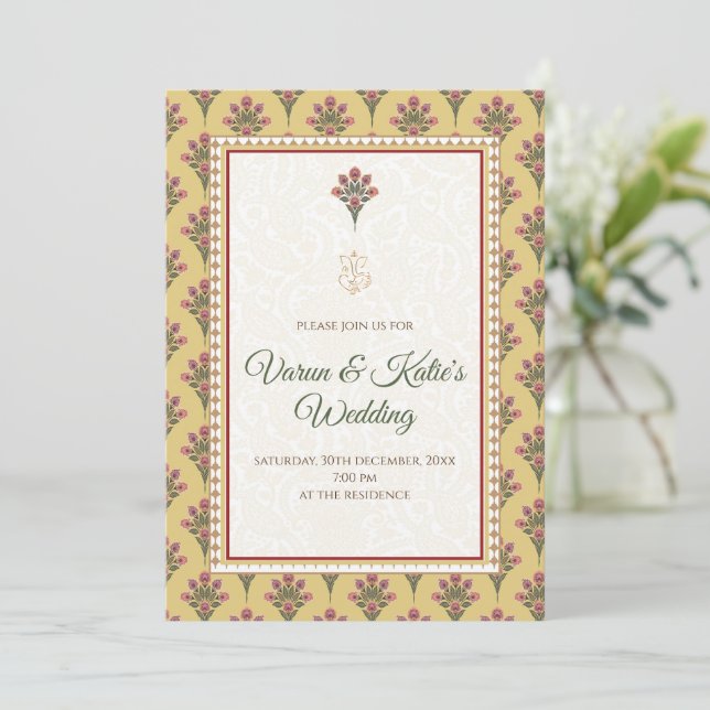Desi Wedding card Digital Indian Wedding invite (Standing Front)