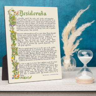 Desiderata, A 1920's Prose by Max Ehrmann Plaque