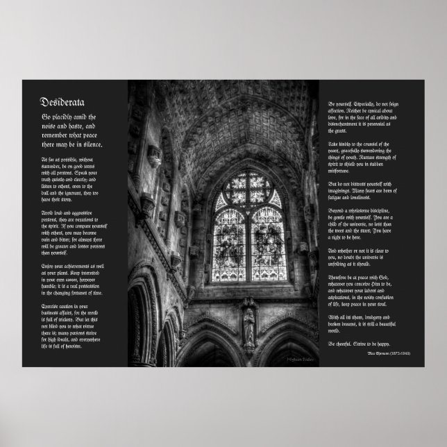 Desiderata - Above The Chapel Altar Poster (Front)