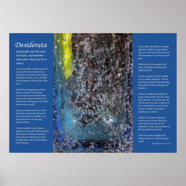 Desiderata - Abstract Glass Bubbles Poster (Front)