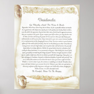 DESIDERATA Antique Florentine Scroll Poster