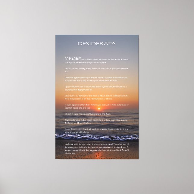 DESIDERATA Beach Golden Sunrise Photo Print (Front)
