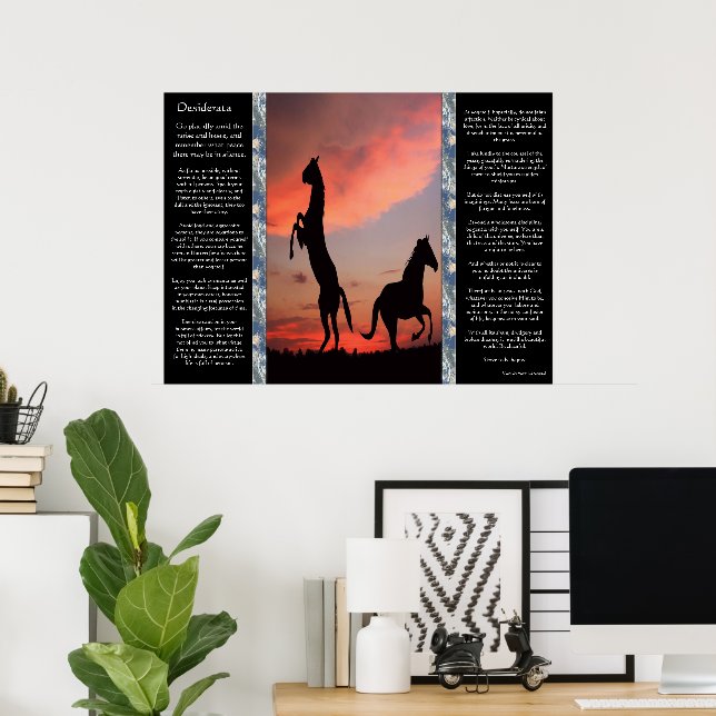 Desiderata Black Stallion Sunset Poster (Home Office)