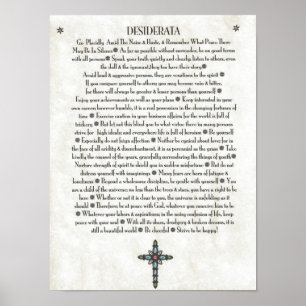 DESIDERATA Blue Nuclear Crucifix Poster
