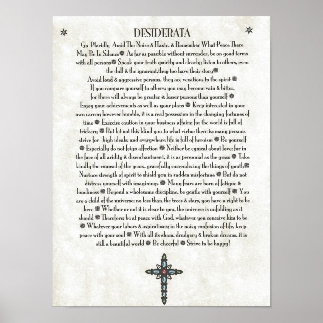 DESIDERATA Blue Nuclear Crucifix Poster (Front)