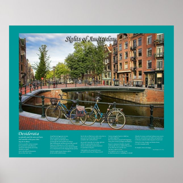 Desiderata - Canal Crossing and Bikes Poster (Front)