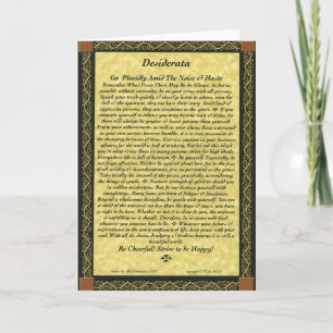 DESIDERATA Card