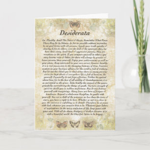 DESIDERATA Card=Butterflies Card