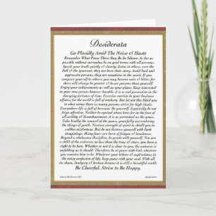 DESIDERATA Card by Max Ehrmann-Formal