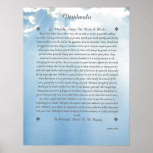 DESIDERATA Careful Clouds Poster