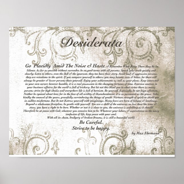 DESIDERATA Careful Vampire Watermark Design Poster (Front)