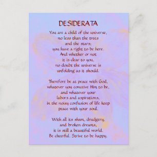 DESIDERATA Changing Daisy postcard