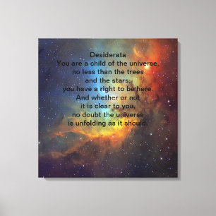 Desiderata Child of Universe Canvas Print