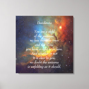 Desiderata Child of Universe Canvas Print