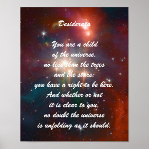 Desiderata Child of Universe Poster