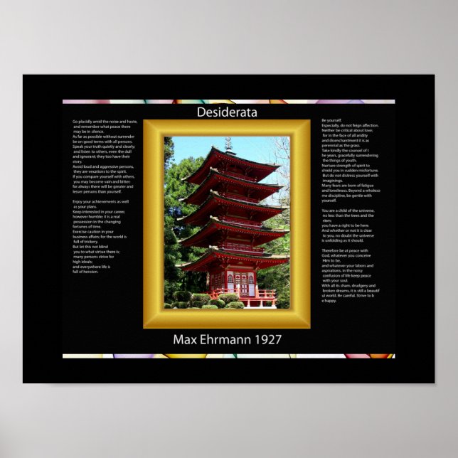 DESIDERATA Chinese Temple Posters (Front)