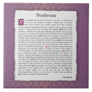Desiderata - Choses désirées - poème Tile