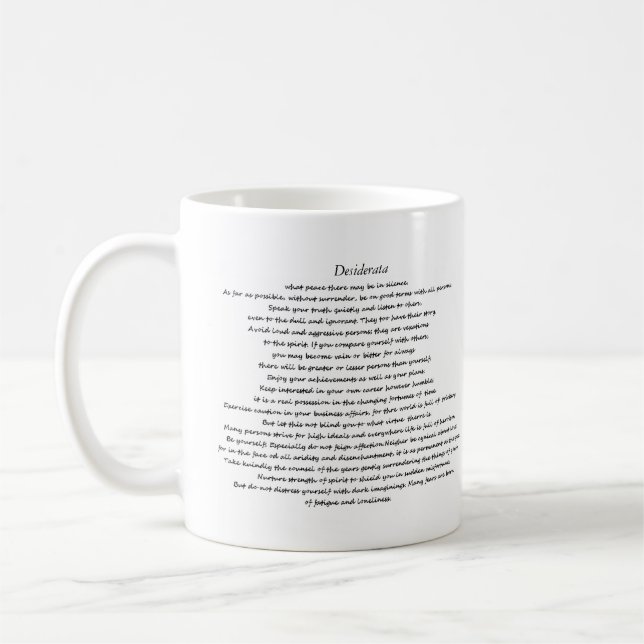 DESIDERATA CUSTOM MUG (Left)