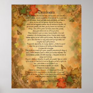 Desiderata "desired things" Autumn leaves Poster