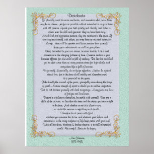 Desiderata "desired things", customisable colours poster
