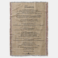 Desiderata "Desired Things" on Faux Linen Burlap