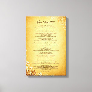 Desiderata "Desired Things" on Vintage Parchment Canvas Print