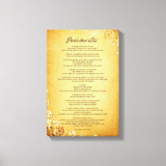Desiderata "Desired Things" on Vintage Parchment Canvas Print