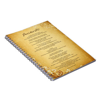 Desiderata "Desired Things" on Vintage Parchment Notebook