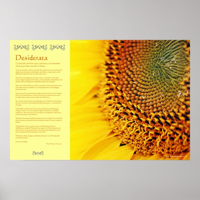 Desiderata - Golden Sunflower Seeds Poster (Front)