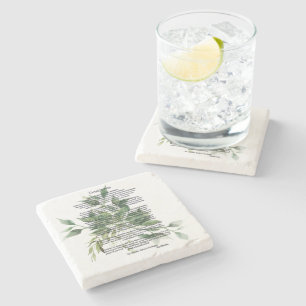 Desiderata Green Leaves Stone Coaster
