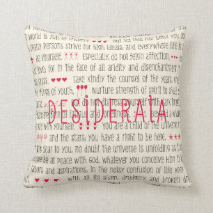 Desiderata Inspirational Poem Cushion