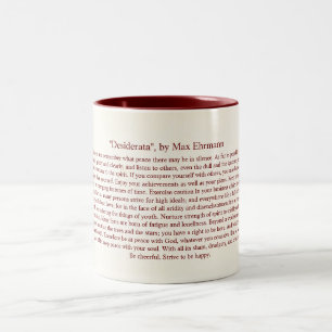 Desiderata - Inspirational Poem for Graduates Two-Tone Coffee Mug