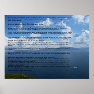 Desiderata inspirational poem poster