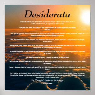 Desiderata, Inspiring Poem about Life Poster