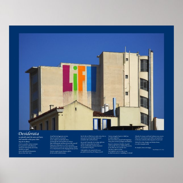 Desiderata - Life In Progress Poster (Front)