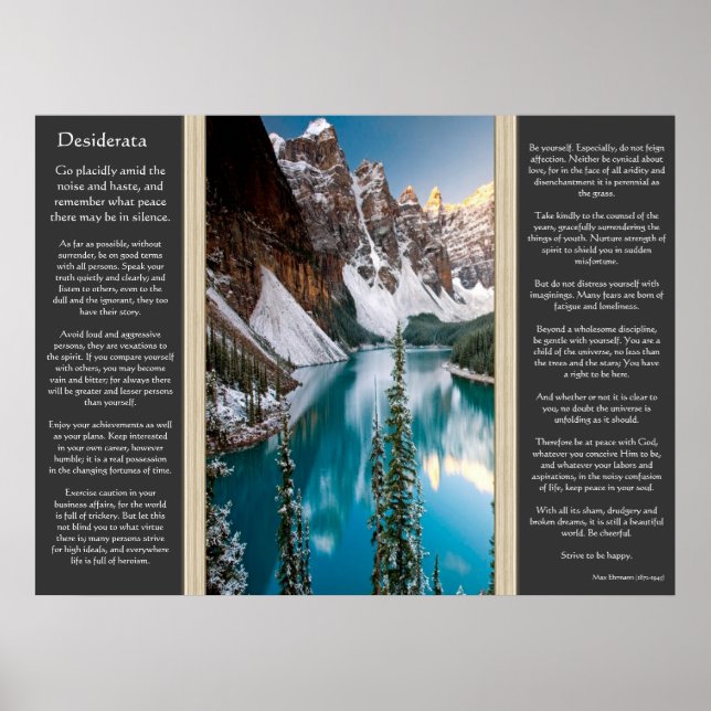 Desiderata Majestic Mountain View Posters (Front)