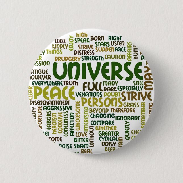 Desiderata Motivational Poem Words Badge Button (Front)