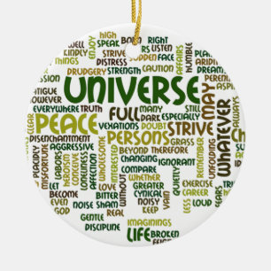 Desiderata Motivational Poem Words Pendant Ceramic Tree Decoration