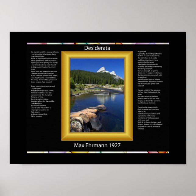 DESIDERATA Mountain Lake Posters (Front)