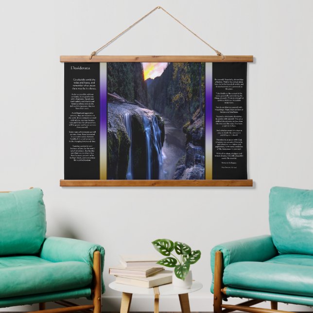 Desiderata mountain valley Waterfalls  Hanging Tapestry (Living Room)