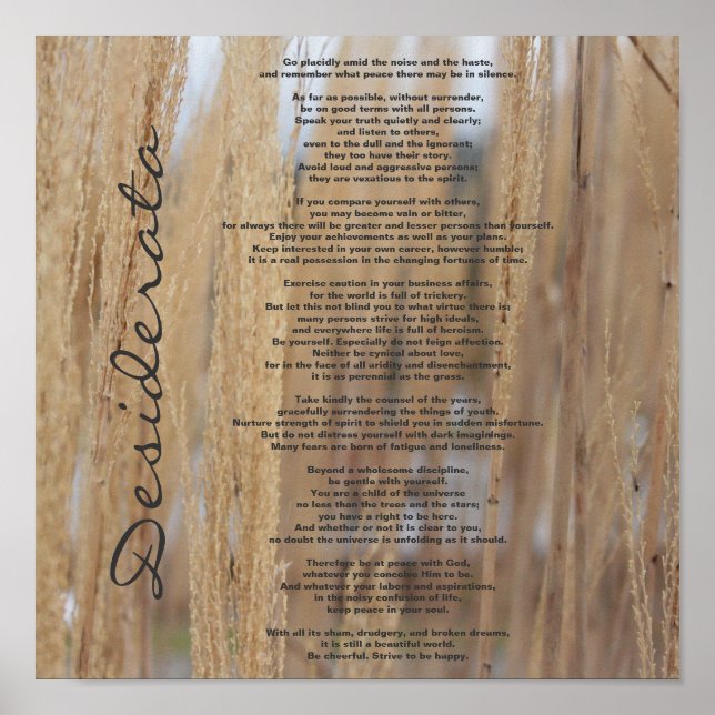 Desiderata Nature Poster (Front)